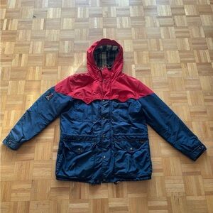 Polo Ralph Lauren Sportsman Parka Jacket Men's Large - Red/Navy - Plaid Lined